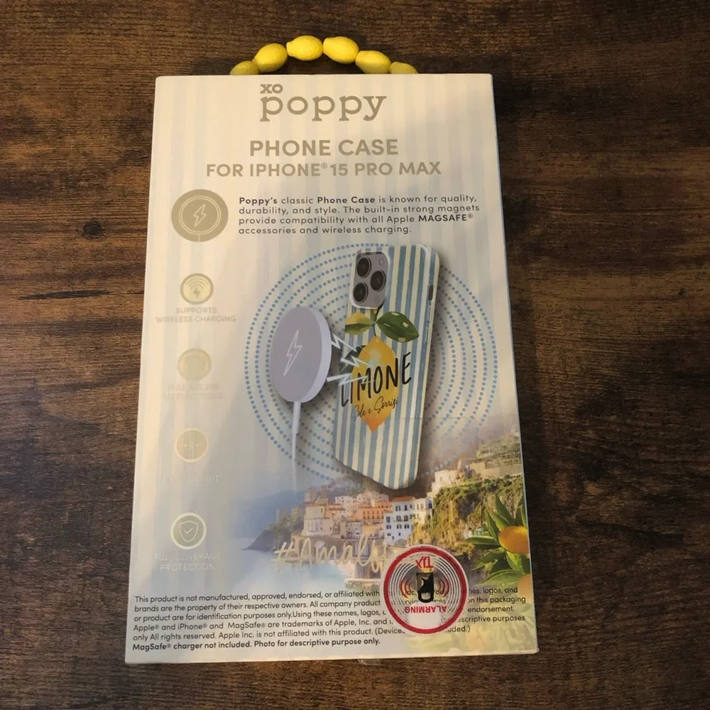 XO Poppy‎ Limone iPhone 15 Pro Max Case - Blue and Yellow Lemon